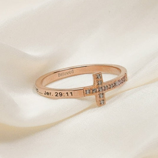 Diamond CZ Cross Ring