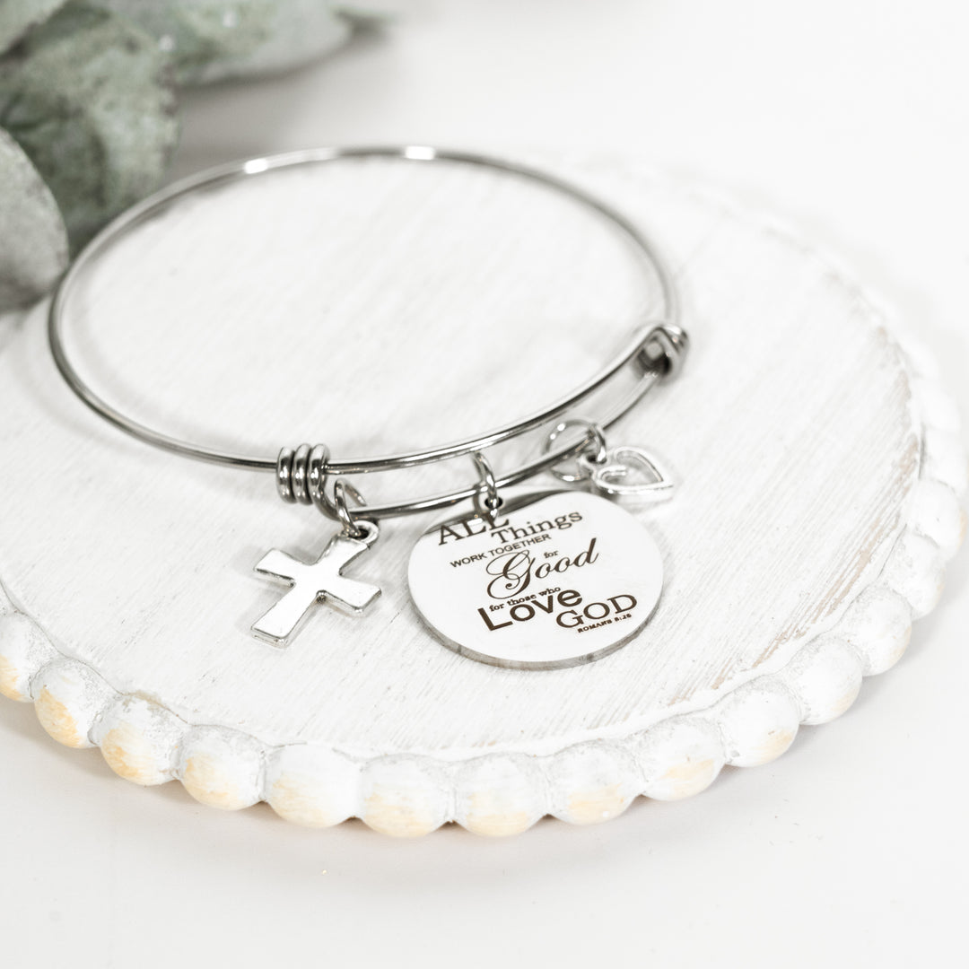 All Things Work Together - Wire Charm Bracelet