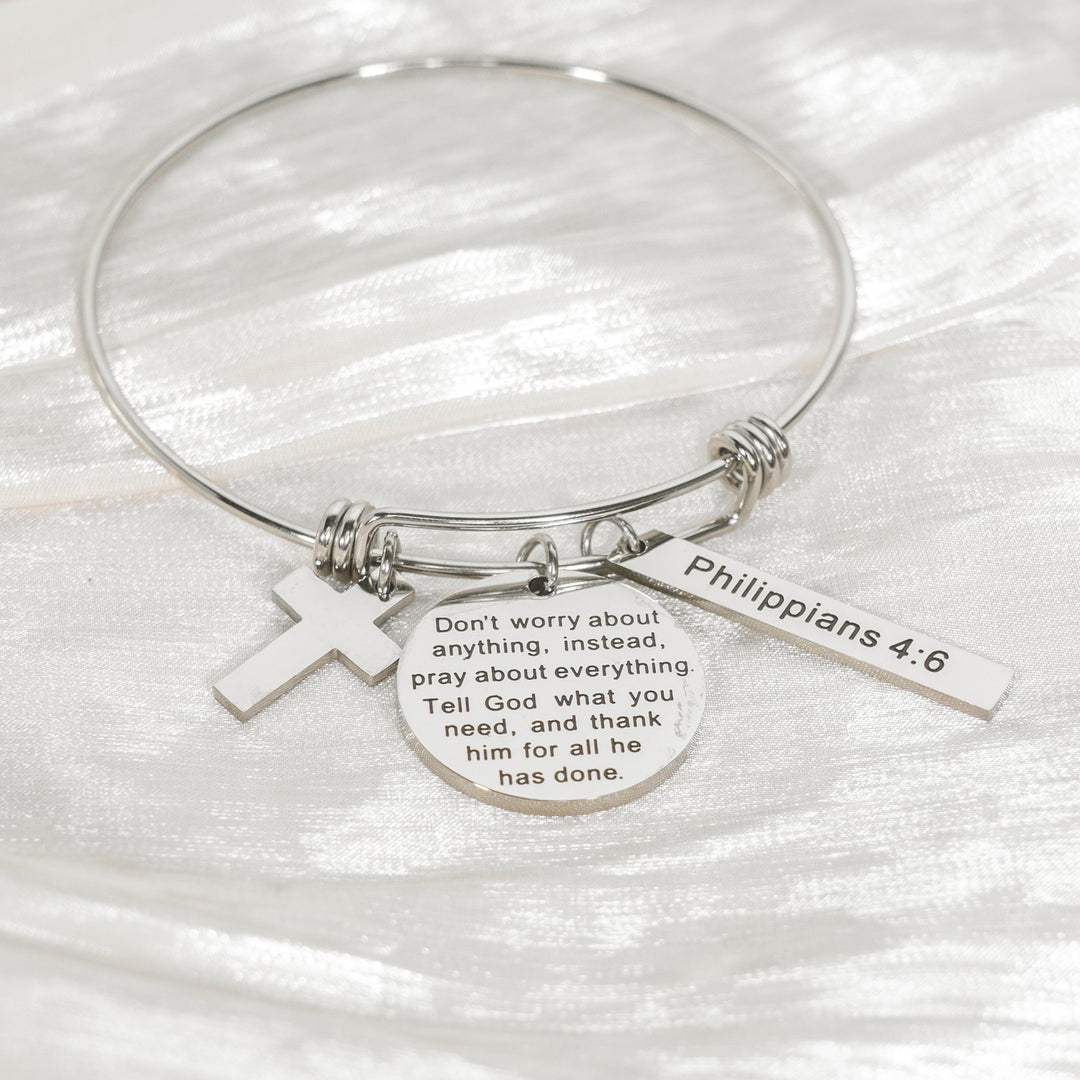 Don't Worry About Anything - Wire Charm Bracelet