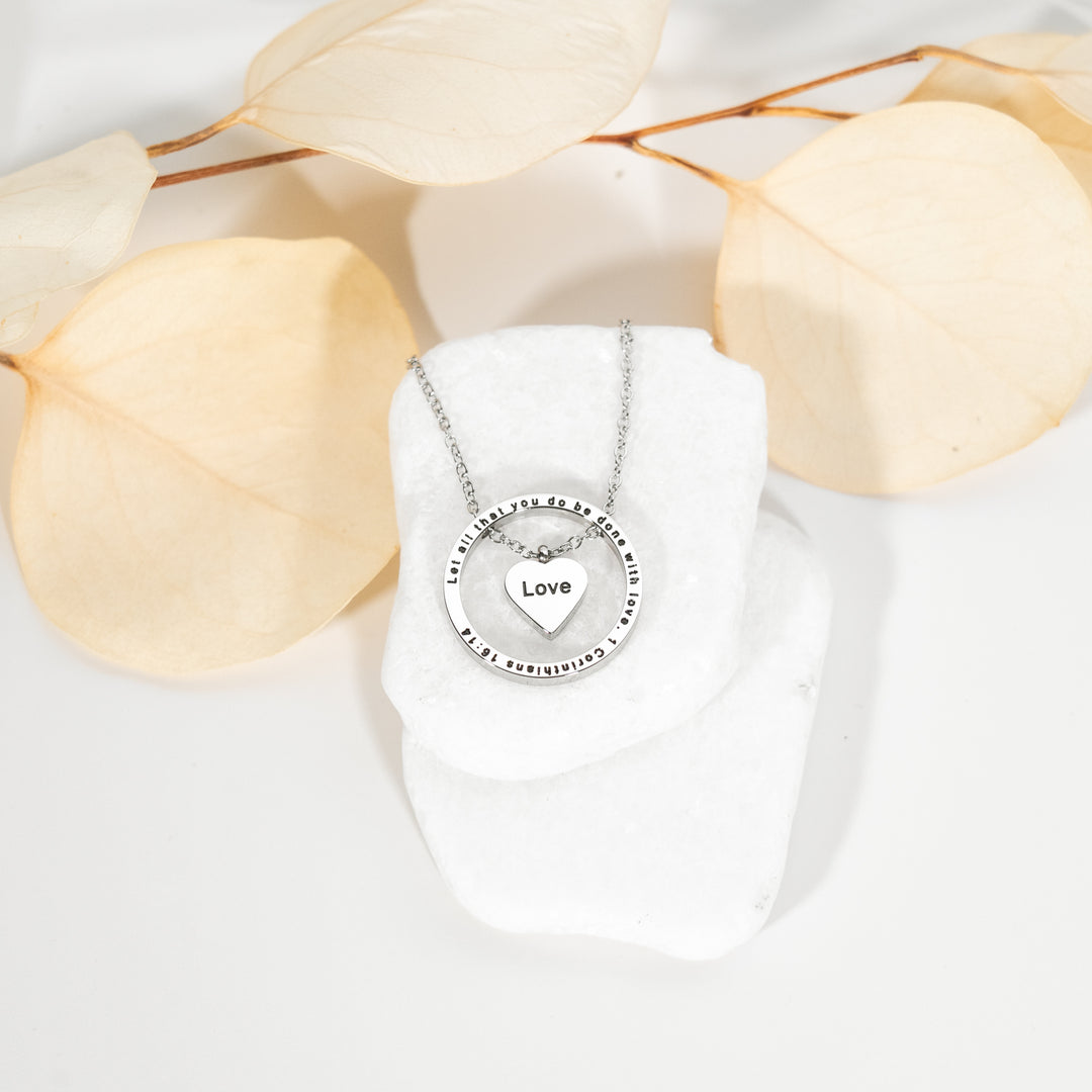 Love Floating Heart - Necklace