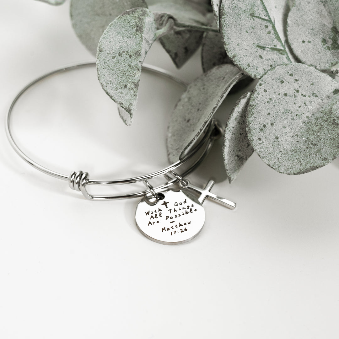 With God All Things - Wire Charm Bracelet