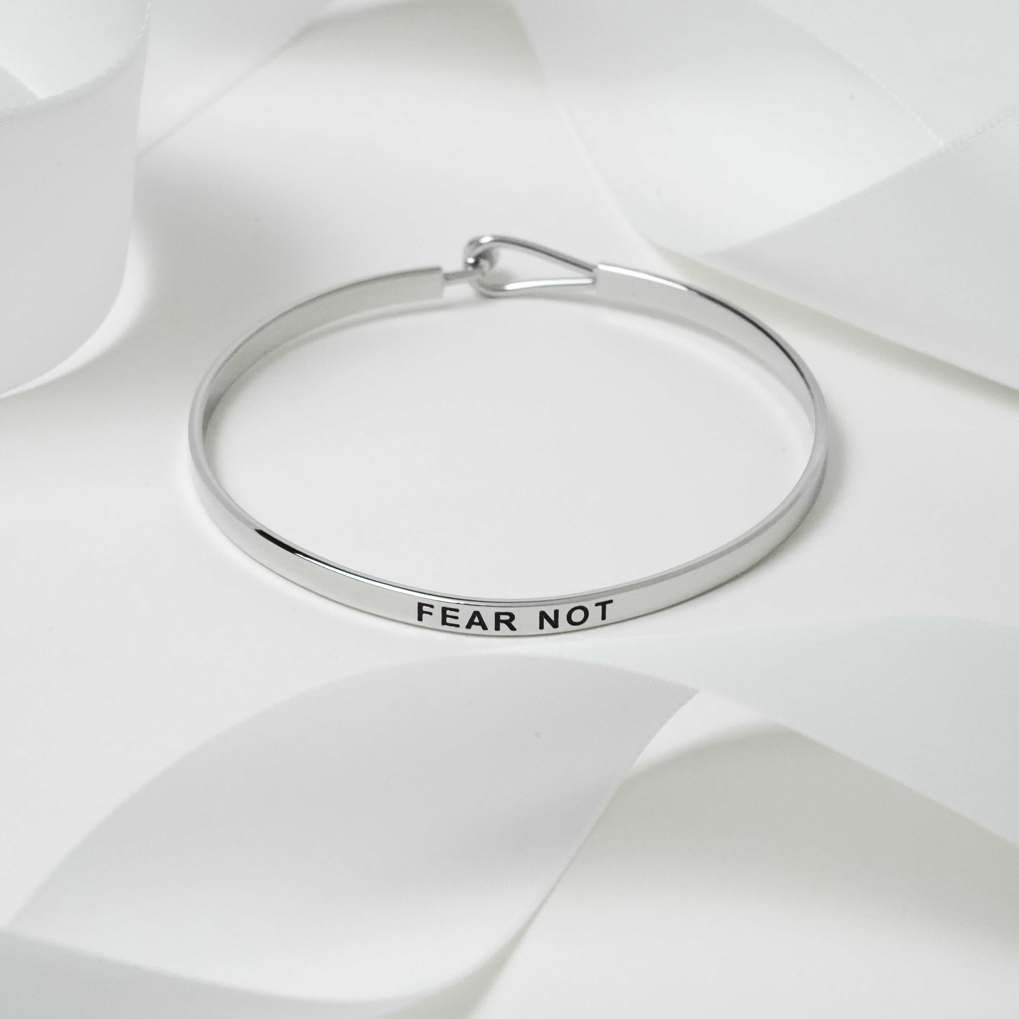 Fear Not - Hook Bracelet Silver