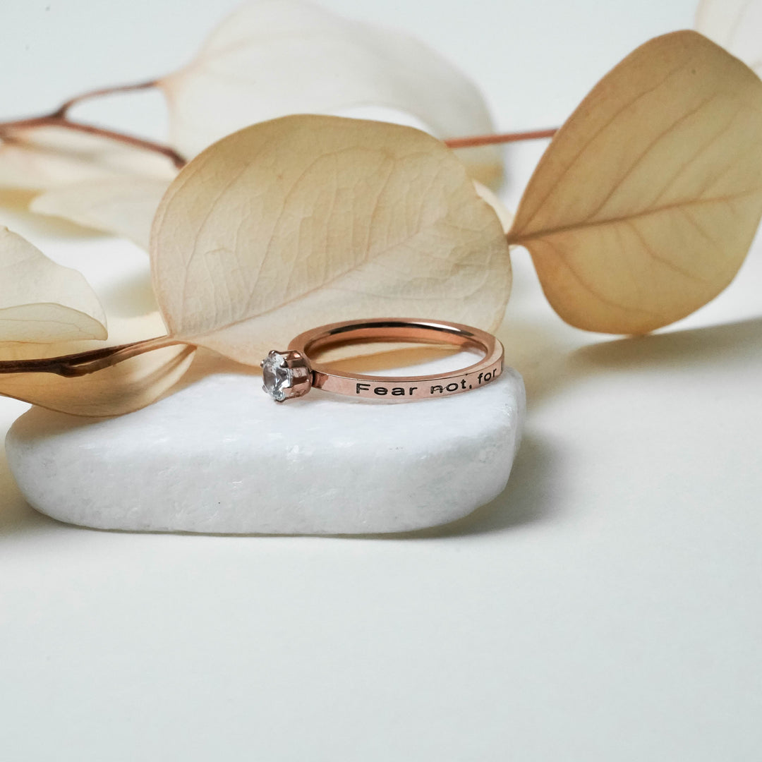 Fear Not Diamond Solitaire CZ - Rose Gold Ring