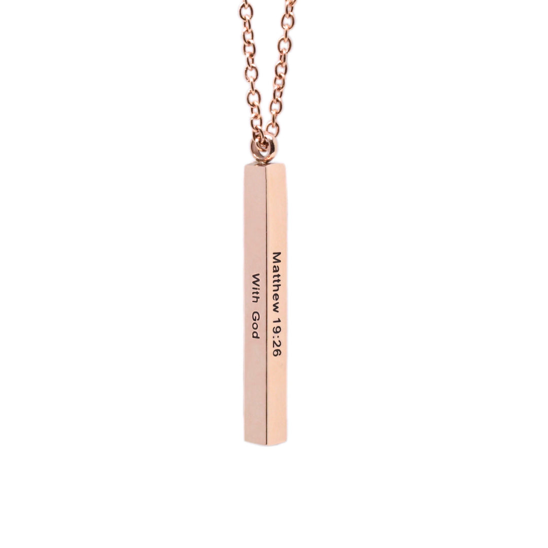 With God Vertical Bar Necklace