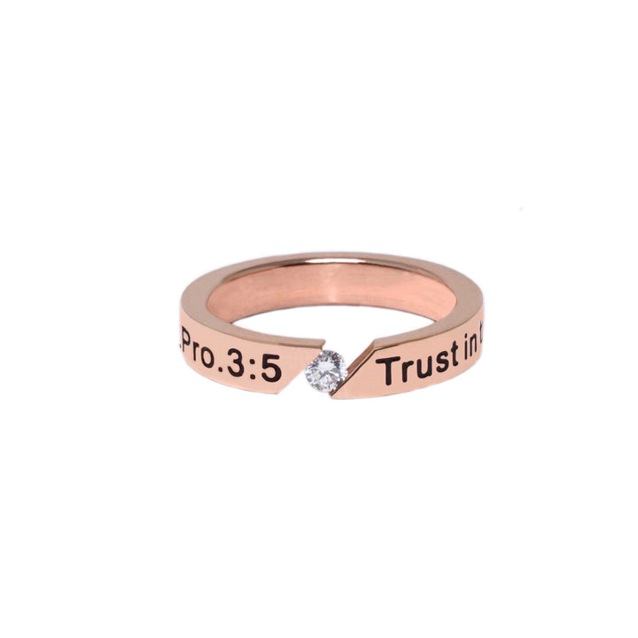 Trust In The Lord Diamond CZ Single Stone Ring