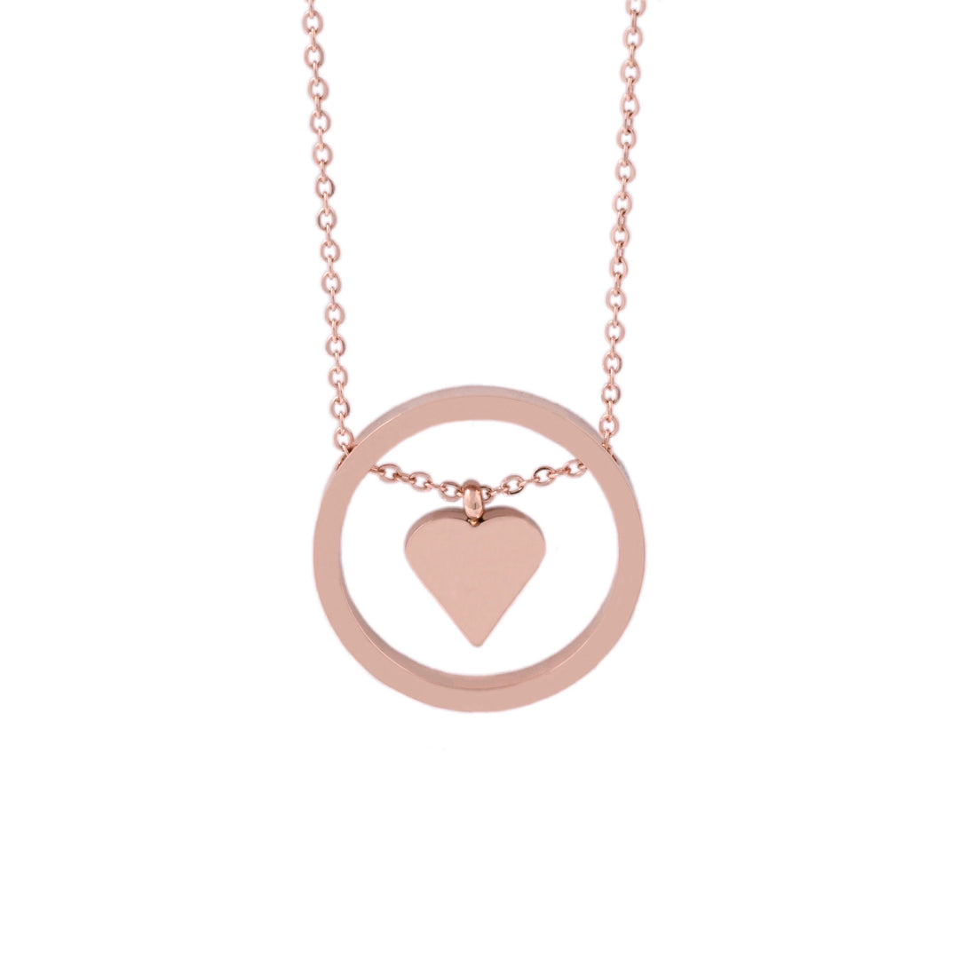 Trust Floating Heart - Rose Gold Necklace