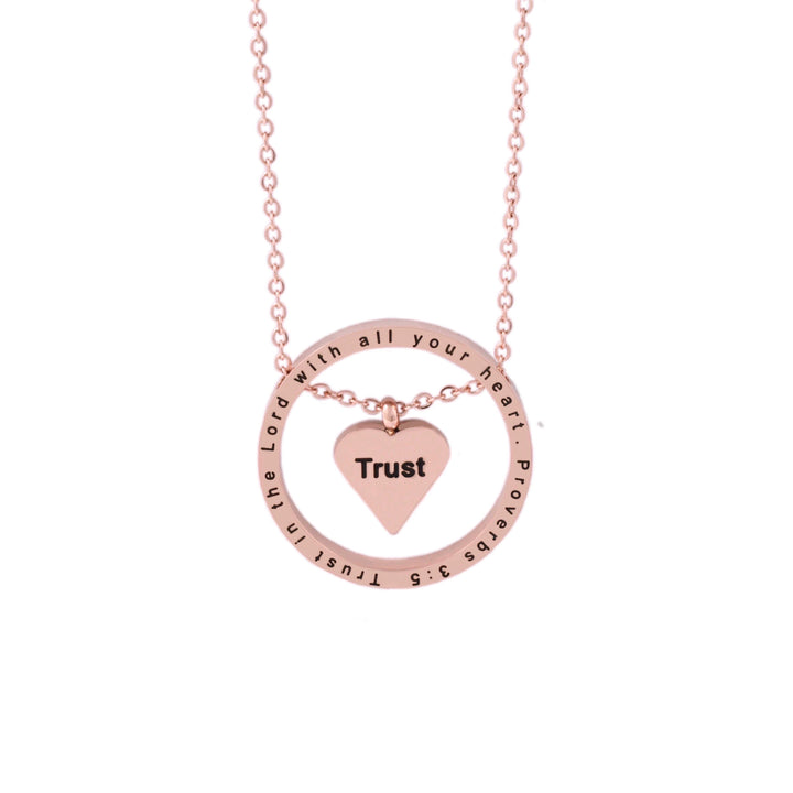 Trust Floating Heart - Rose Gold Necklace
