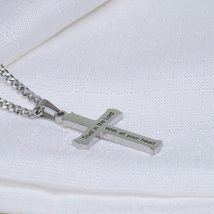 Trust in the Lord - Silver Cross Necklace