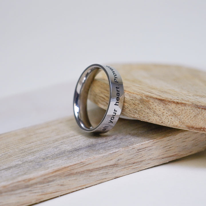 Trust In The Lord - Silver Smooth Ring