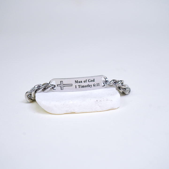 Man Of God - Silver Chain Bracelet