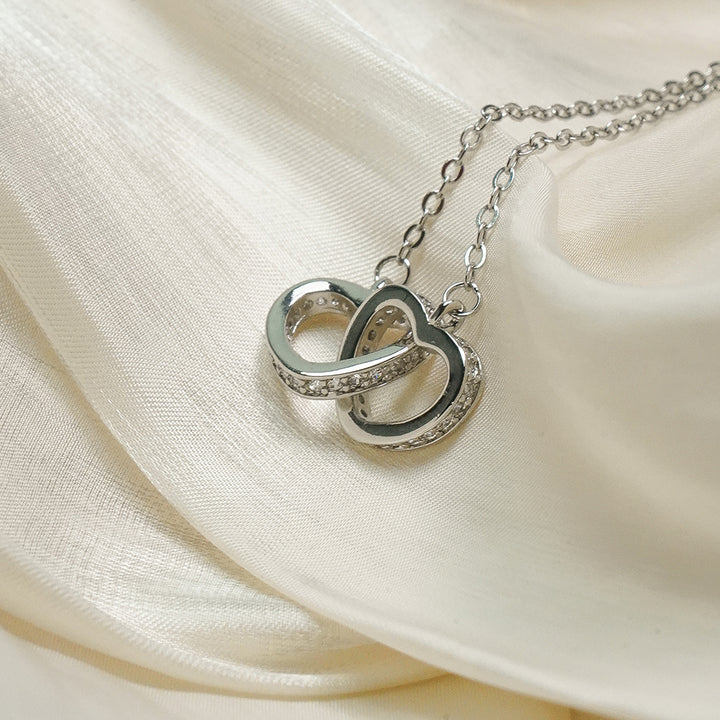 Double Heart Diamond CZ - Necklace