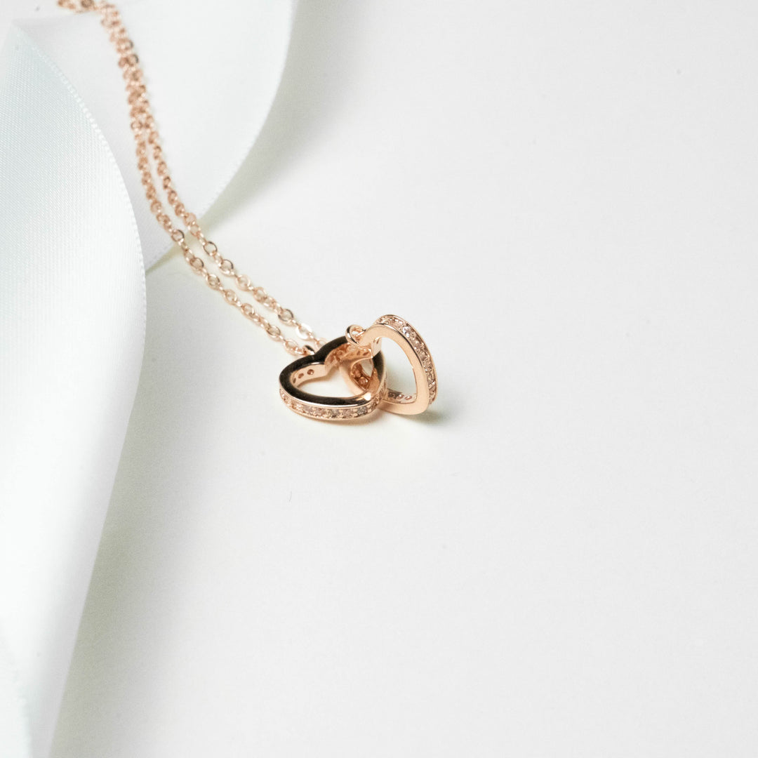 Double Heart Diamond CZ - Necklace