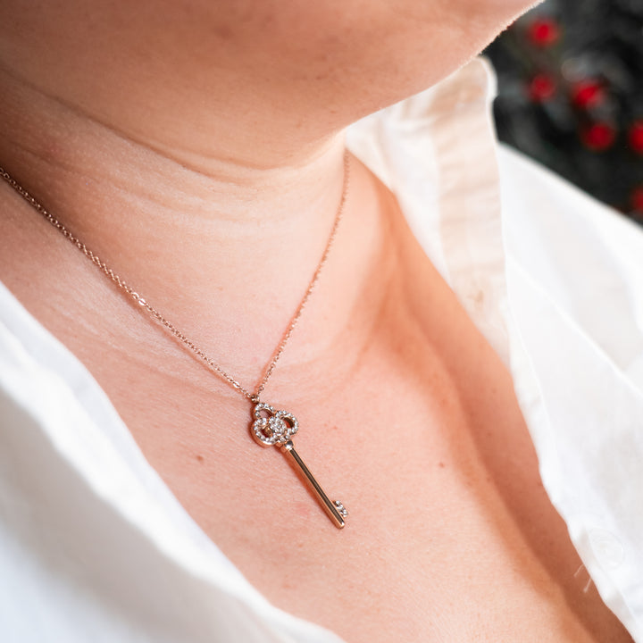 Diamond CZ Key - Necklace