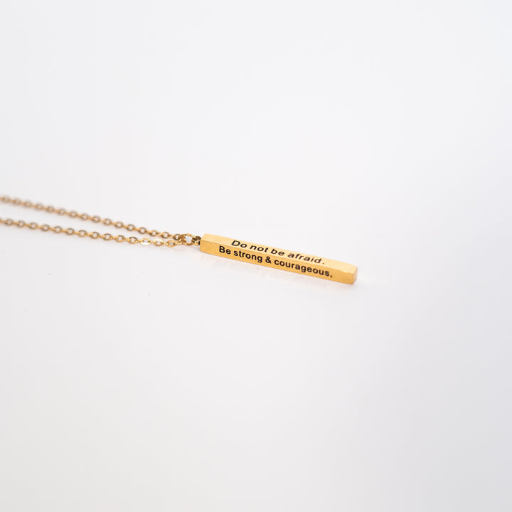 Do Not Be Afraid - Vertical Bar Necklace