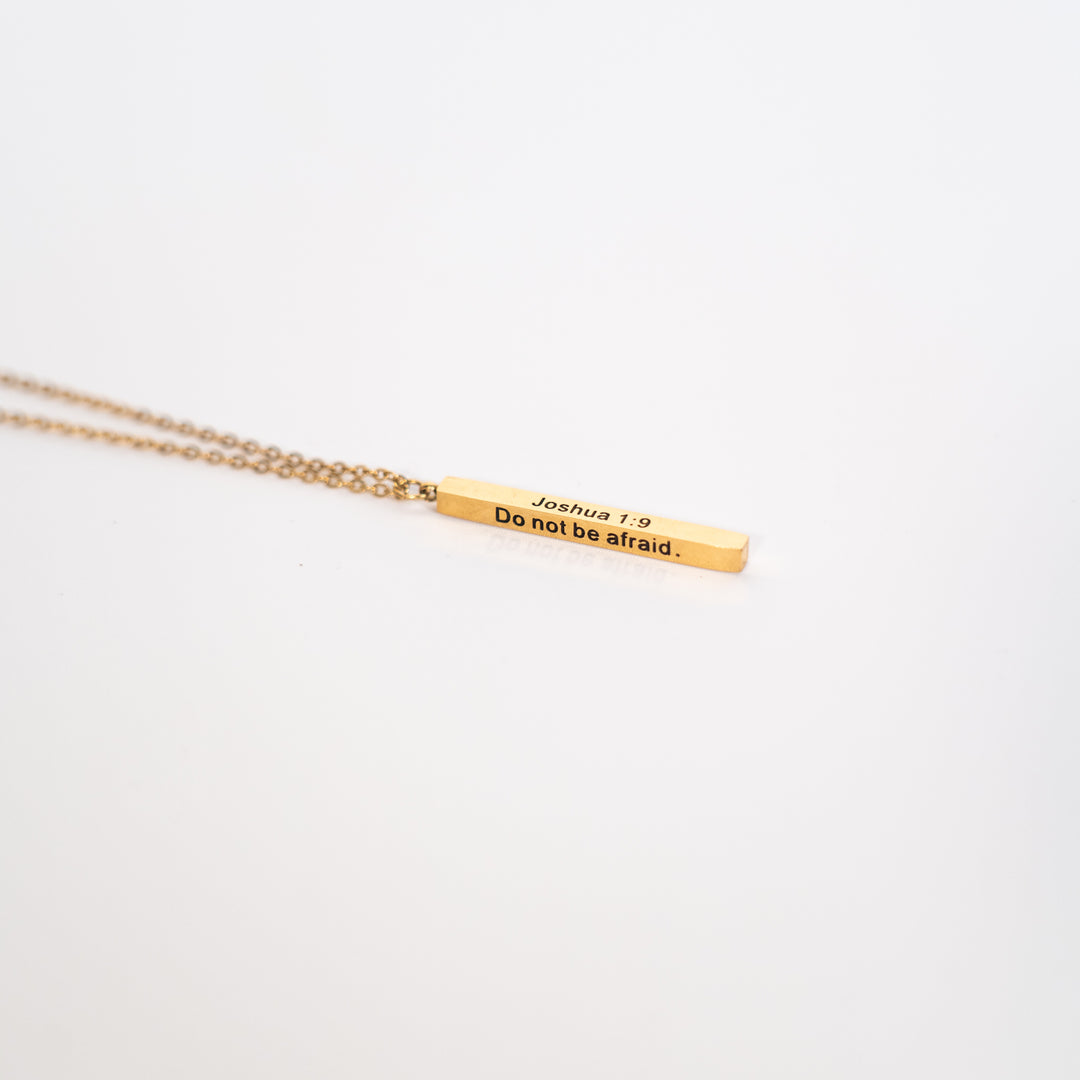 Do Not Be Afraid - Vertical Bar Necklace