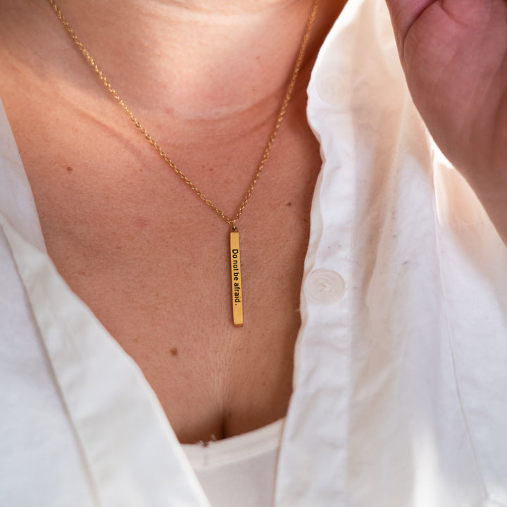 Do Not Be Afraid - Vertical Bar Necklace