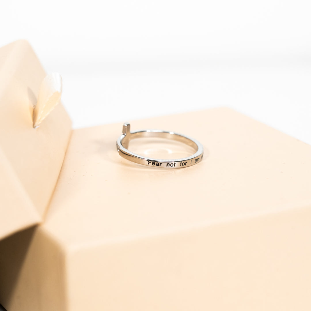 Fear Not Diamond CZ Cross - Ring