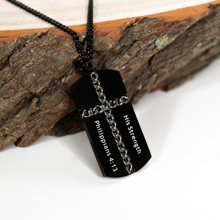 I Can Do All Things - Tag Braided Cross Necklace