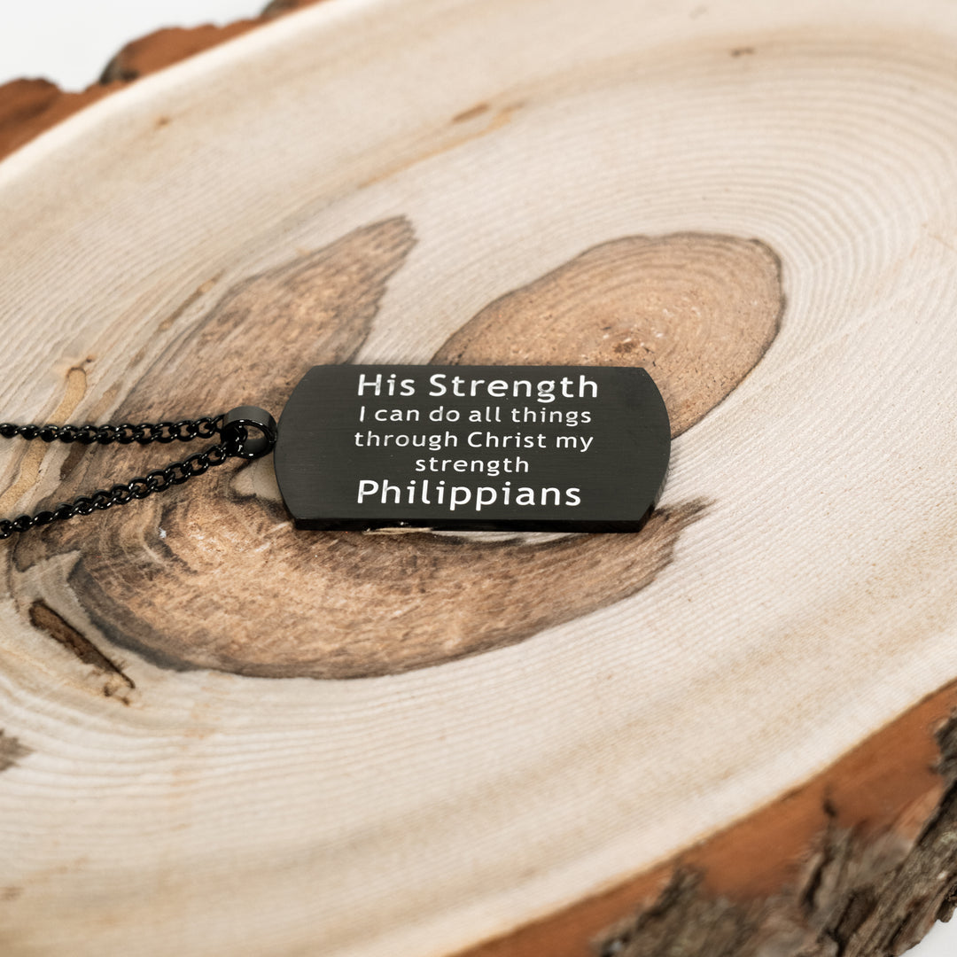 I Can Do All Things - Tag Braided Cross Necklace