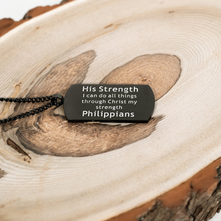 I Can Do All Things - Tag Braided Cross Necklace