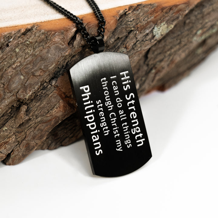 I Can Do All Things - Tag Braided Cross Necklace