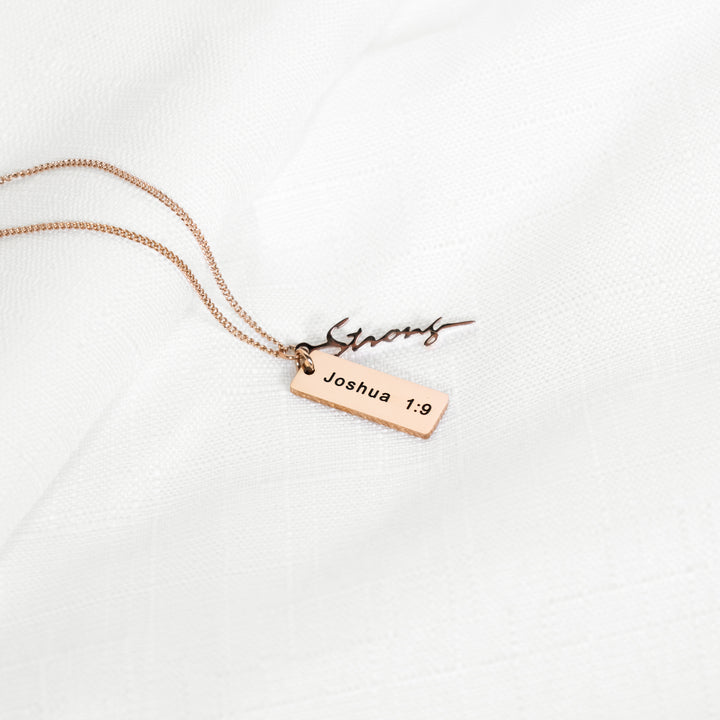 Strong - Verse Tag Necklace