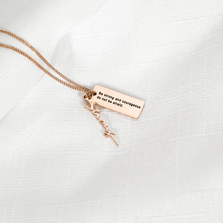 Strong - Verse Tag Necklace