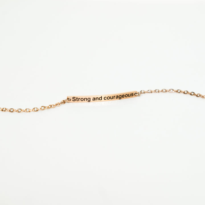 Strong And Courageous - Bar Bracelet