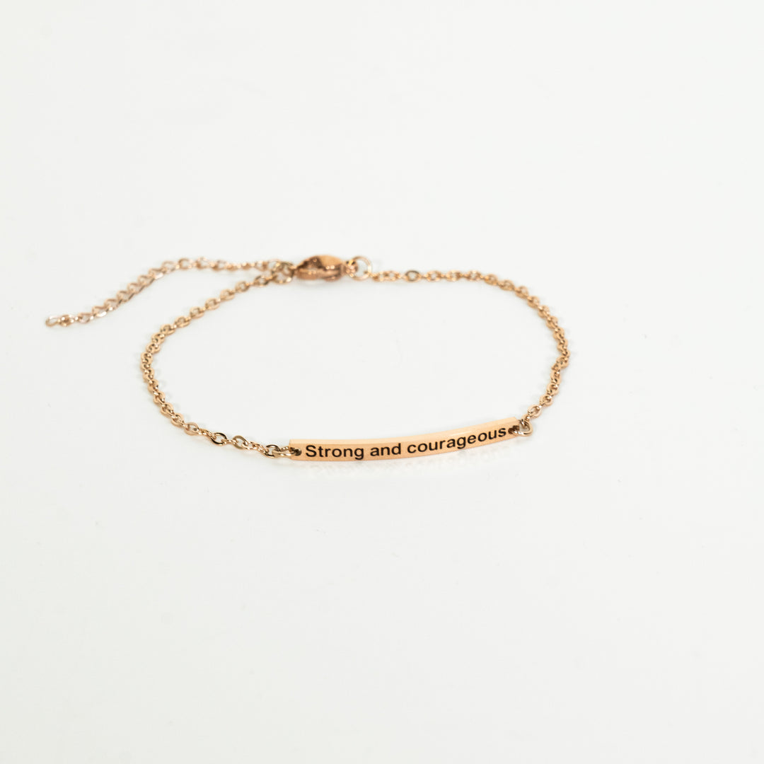 Strong And Courageous - Bar Bracelet