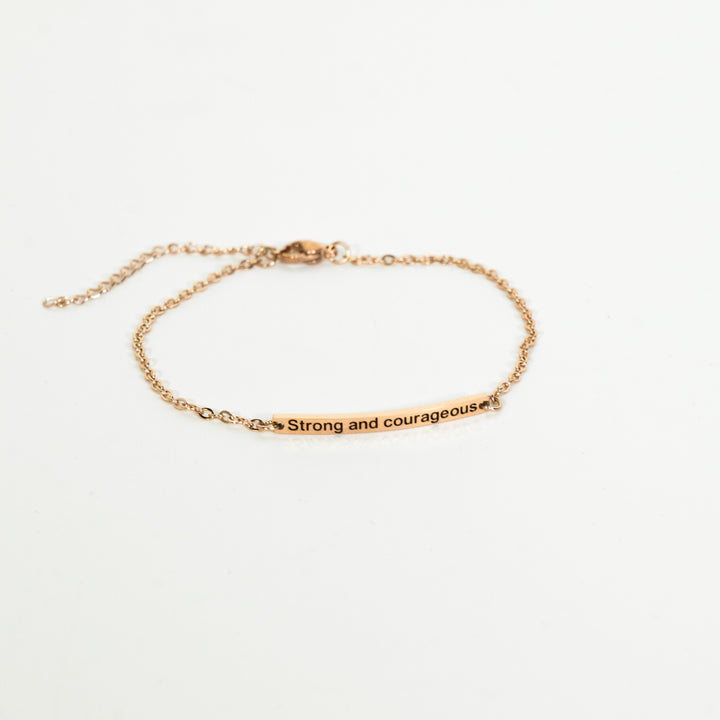 Strong And Courageous - Bar Bracelet
