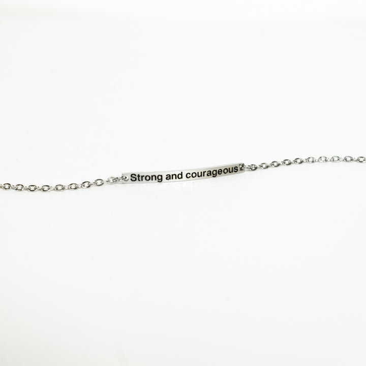 Strong And Courageous - Bar Bracelet
