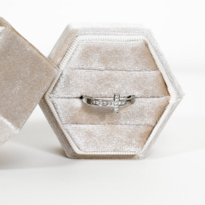 True Love Waits Diamond CZ Cross - Ring