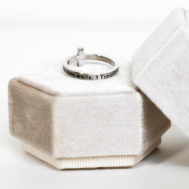 True Love Waits Diamond CZ Cross - Ring