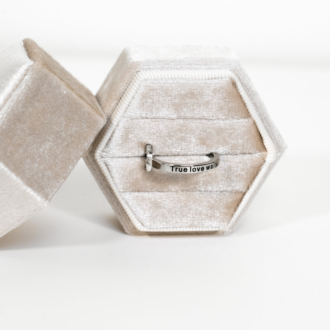 True Love Waits Diamond CZ Cross - Ring