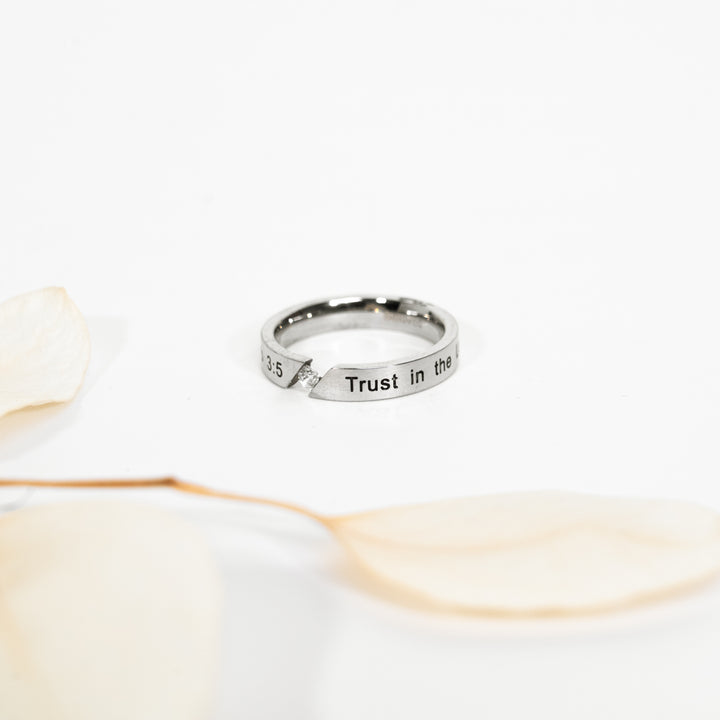 Trust In The Lord - Diamond CZ Stone Ring