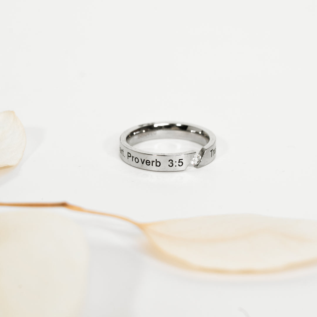 Trust In The Lord - Diamond CZ Stone Ring