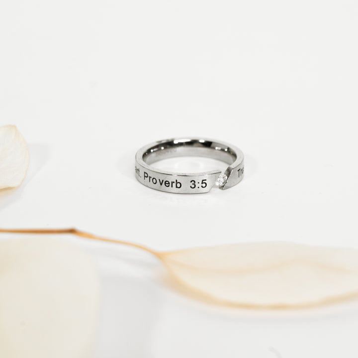 Trust In The Lord - Diamond CZ Stone Ring