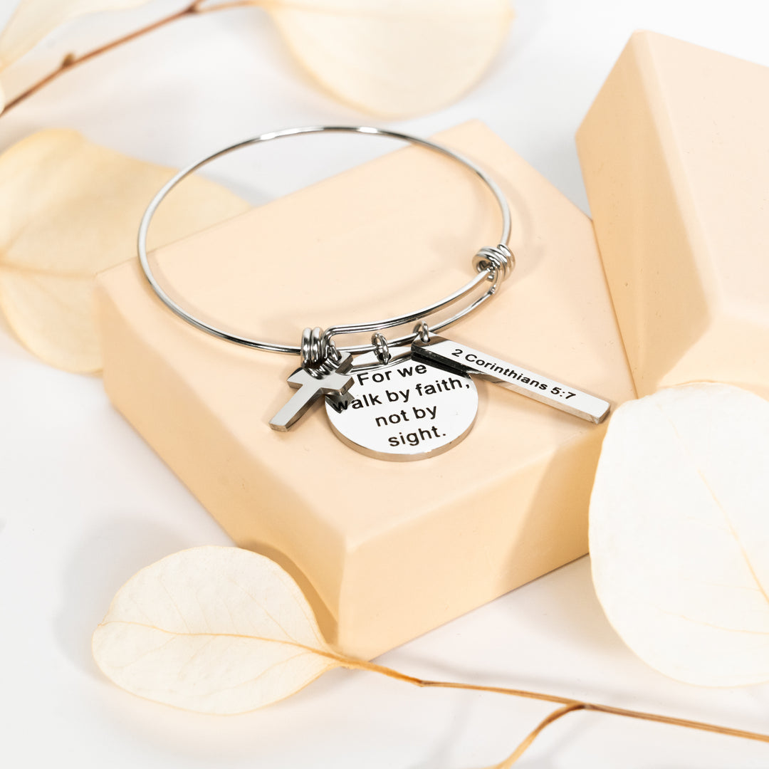 Walk By Faith - Wire Charm Bracelet