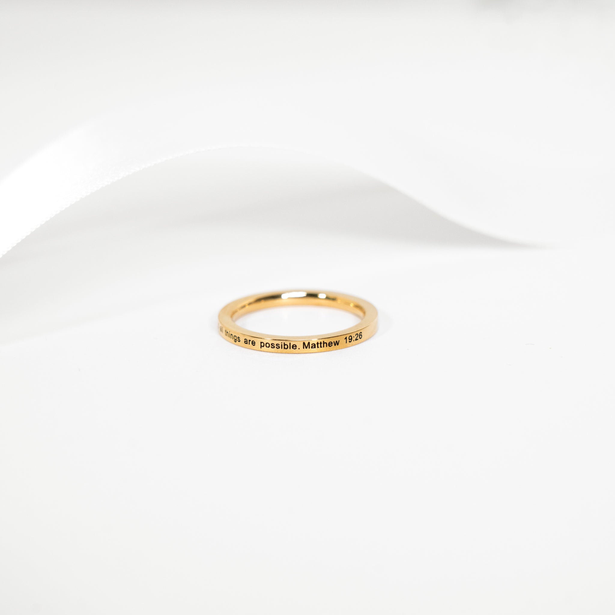 Women's Gold 'WITH GOD ALL THINGS' Ring – Forever Truth