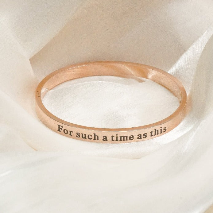 For Such A Time As This - Rose Gold Bangle Bracelet