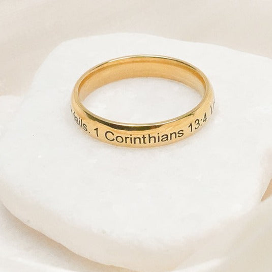 Thin Love Is Patient - Gold Ring