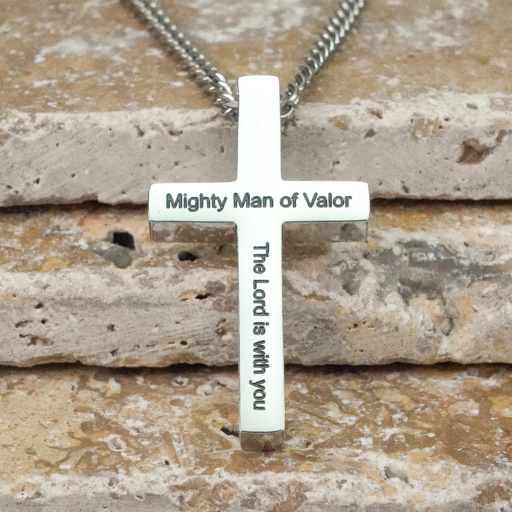 Mighty Man Of Valor Cross Necklace