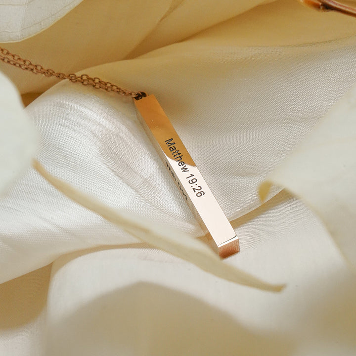 With God Vertical Bar Necklace