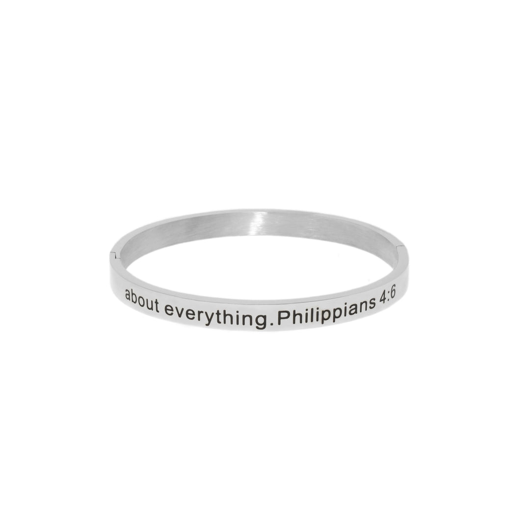 Silver DON'T WORRY Bangle Bracelet