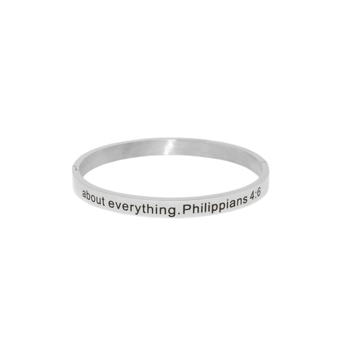 Silver DON'T WORRY Bangle Bracelet