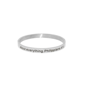 Silver DON'T WORRY Bangle Bracelet