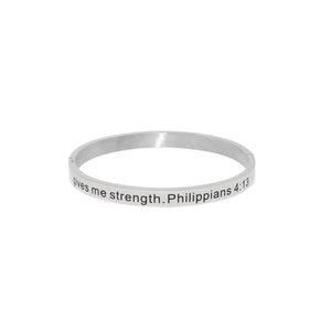 Silver I CAN DO ALL THINGS Bangle Bracelet