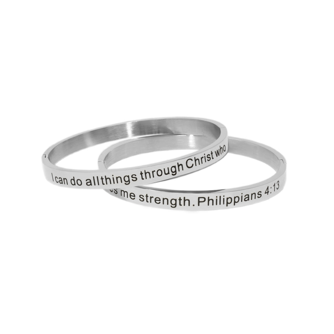 Silver I CAN DO ALL THINGS Bangle Bracelet