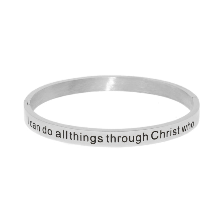 Silver I CAN DO ALL THINGS Bangle Bracelet