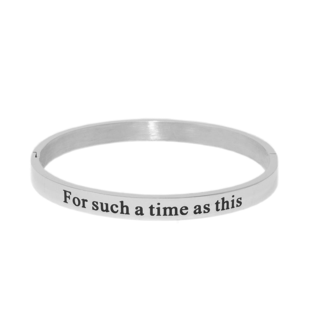 Silver FOR SUCH A TIME Bangle Bracelet